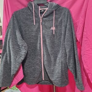 New Balance Charcoal Hoodie with Pink Details